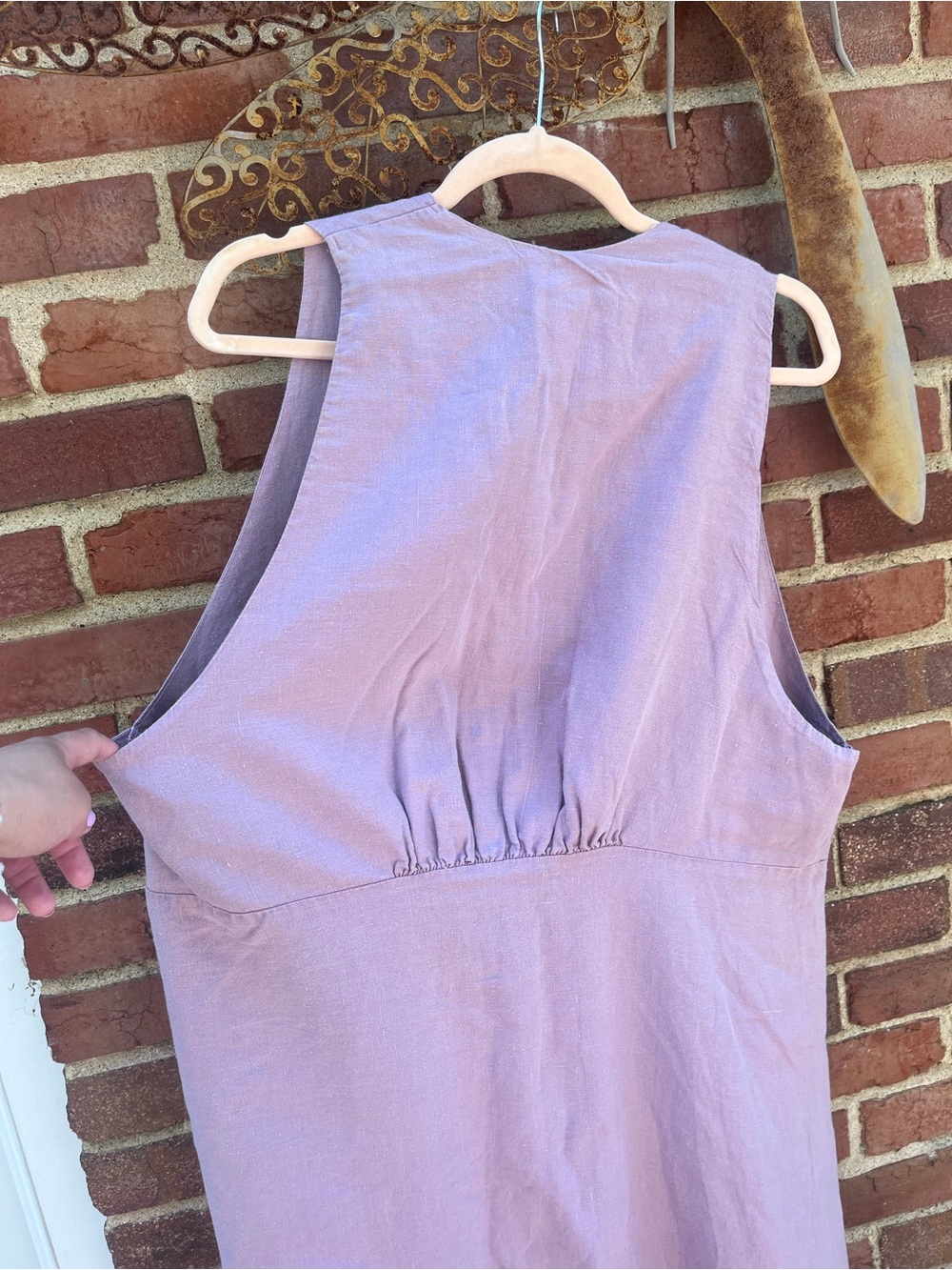 Blue Fish Hand Painted Linen Dress - Picture 6 of 6
